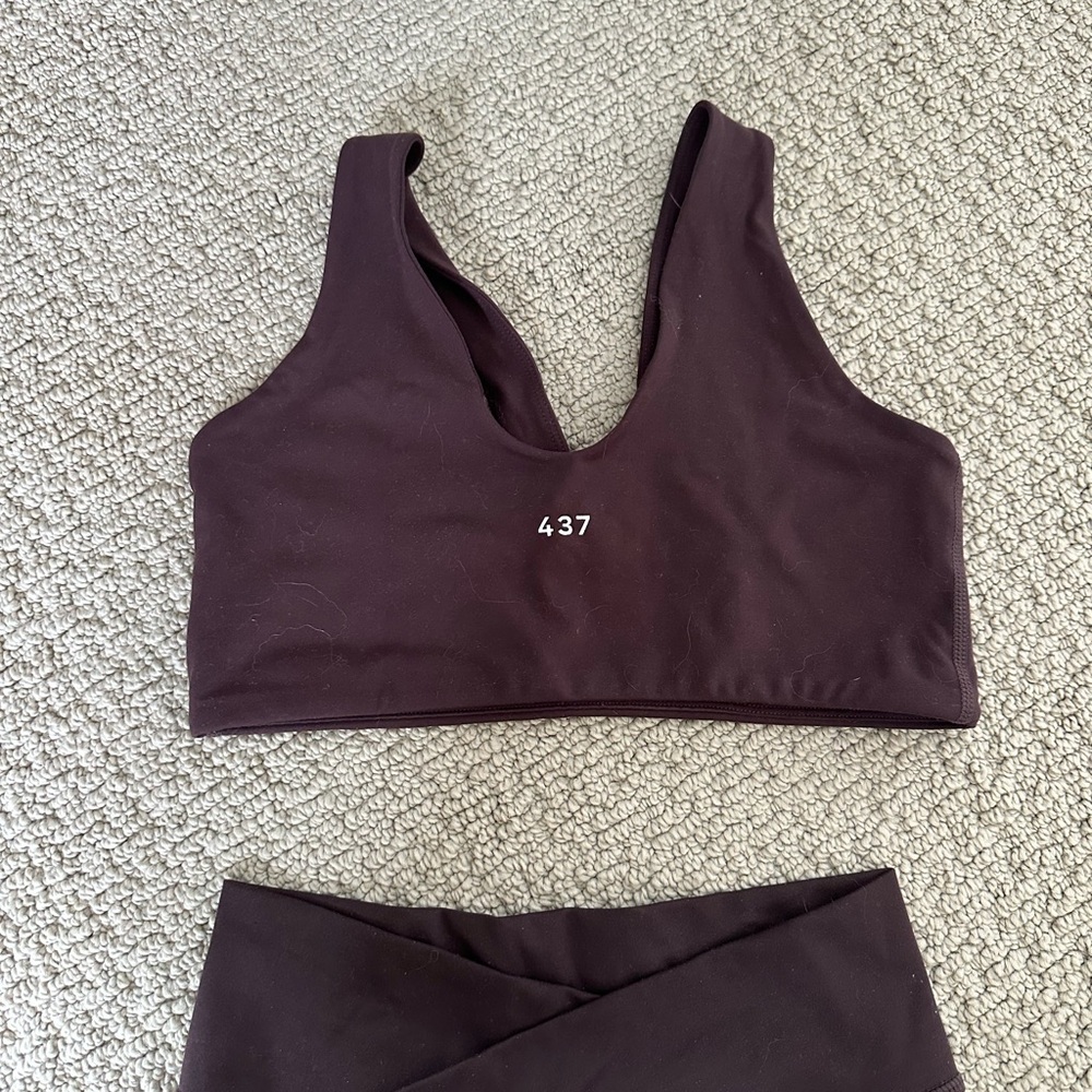 437 Espresso Active Bra and High-Waist Short Set - Picture 2 of 3